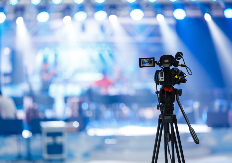 Tv camera in a concert hall